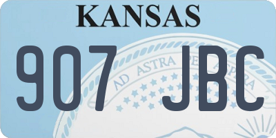 KS license plate 907JBC