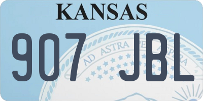 KS license plate 907JBL