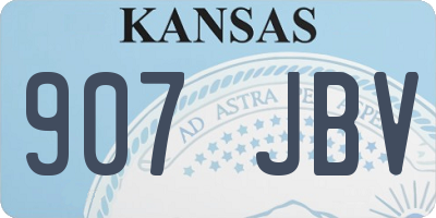 KS license plate 907JBV