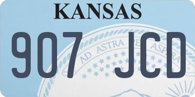 KS license plate 907JCD