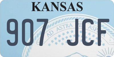 KS license plate 907JCF