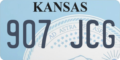 KS license plate 907JCG