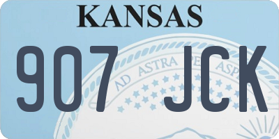 KS license plate 907JCK