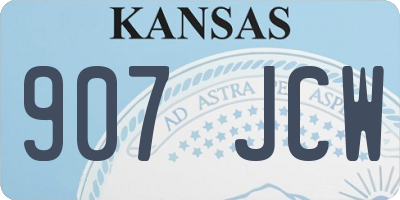 KS license plate 907JCW