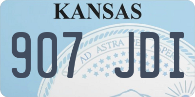 KS license plate 907JDI