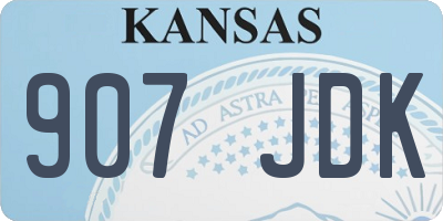KS license plate 907JDK