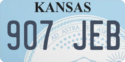 KS license plate 907JEB