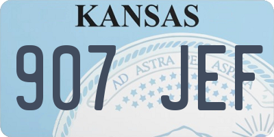 KS license plate 907JEF