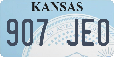 KS license plate 907JEO