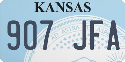 KS license plate 907JFA