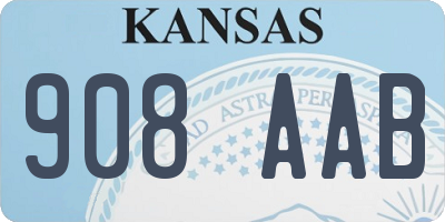 KS license plate 908AAB