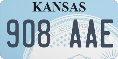 KS license plate 908AAE