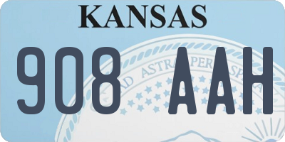 KS license plate 908AAH