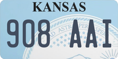 KS license plate 908AAI