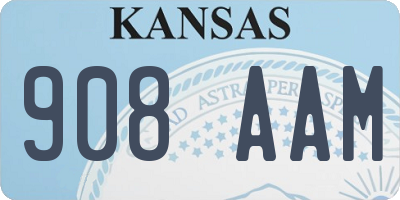 KS license plate 908AAM