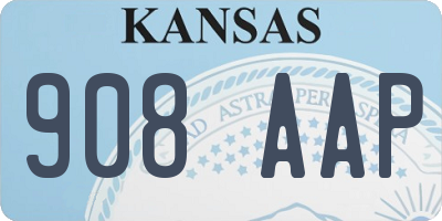 KS license plate 908AAP