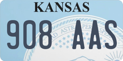 KS license plate 908AAS