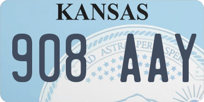 KS license plate 908AAY