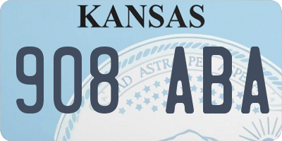 KS license plate 908ABA