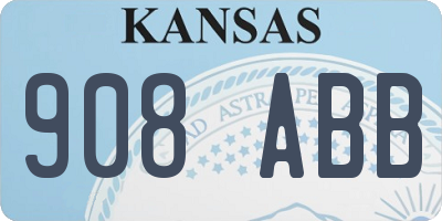 KS license plate 908ABB