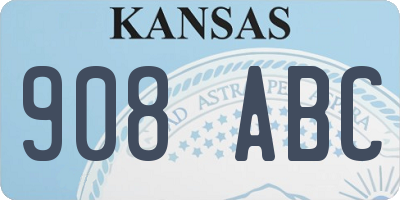 KS license plate 908ABC