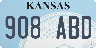 KS license plate 908ABD