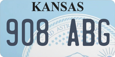 KS license plate 908ABG