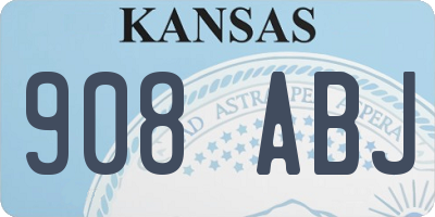 KS license plate 908ABJ