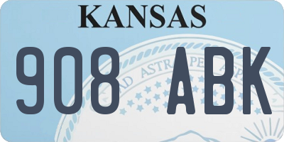 KS license plate 908ABK