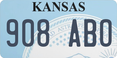 KS license plate 908ABO
