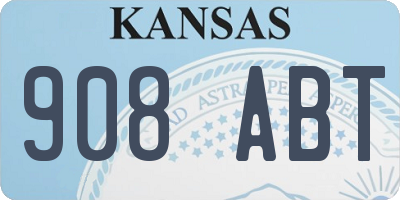 KS license plate 908ABT