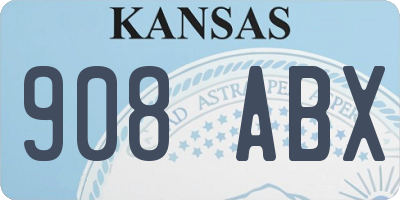 KS license plate 908ABX