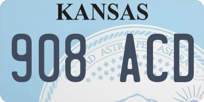 KS license plate 908ACD