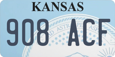 KS license plate 908ACF