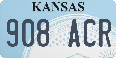 KS license plate 908ACR