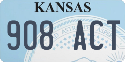 KS license plate 908ACT