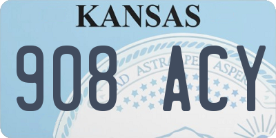 KS license plate 908ACY