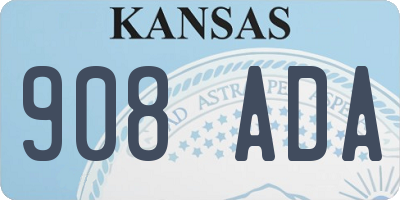 KS license plate 908ADA