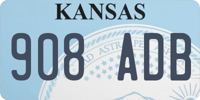 KS license plate 908ADB