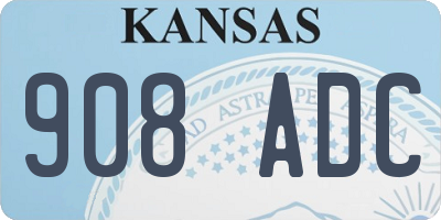 KS license plate 908ADC