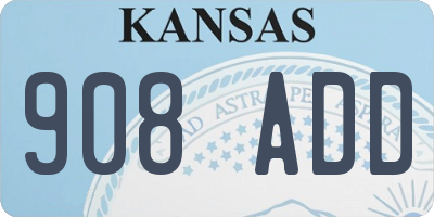 KS license plate 908ADD