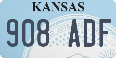 KS license plate 908ADF