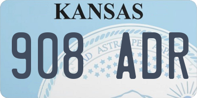 KS license plate 908ADR