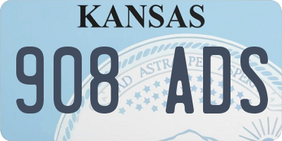 KS license plate 908ADS