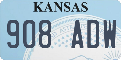 KS license plate 908ADW