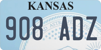 KS license plate 908ADZ