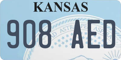 KS license plate 908AED