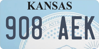 KS license plate 908AEK
