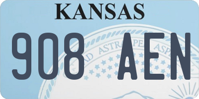KS license plate 908AEN