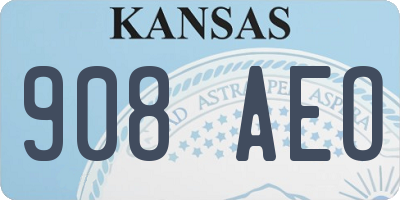 KS license plate 908AEO